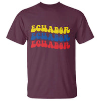 Retro Groovy Ecuador T Shirt Proud Ecuadorian Heritage