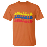 Retro Groovy Ecuador T Shirt Proud Ecuadorian Heritage