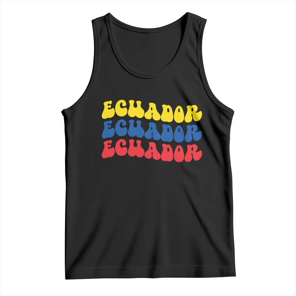 Retro Groovy Ecuador Tank Top Proud Ecuadorian Heritage