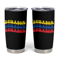 Retro Groovy Ecuador Tumbler Cup Proud Ecuadorian Heritage