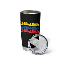 Retro Groovy Ecuador Tumbler Cup Proud Ecuadorian Heritage