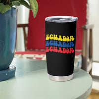 Retro Groovy Ecuador Tumbler Cup Proud Ecuadorian Heritage