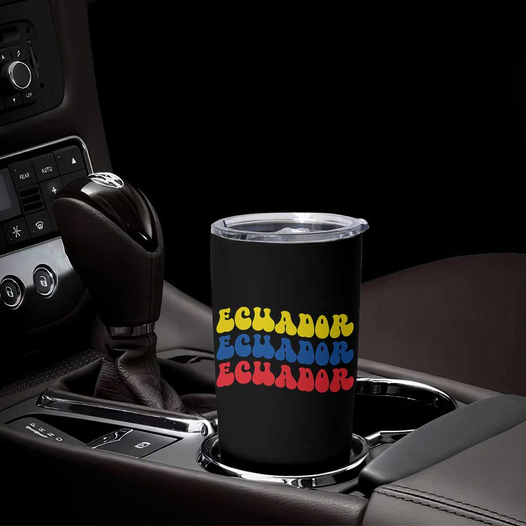 Retro Groovy Ecuador Tumbler Cup Proud Ecuadorian Heritage