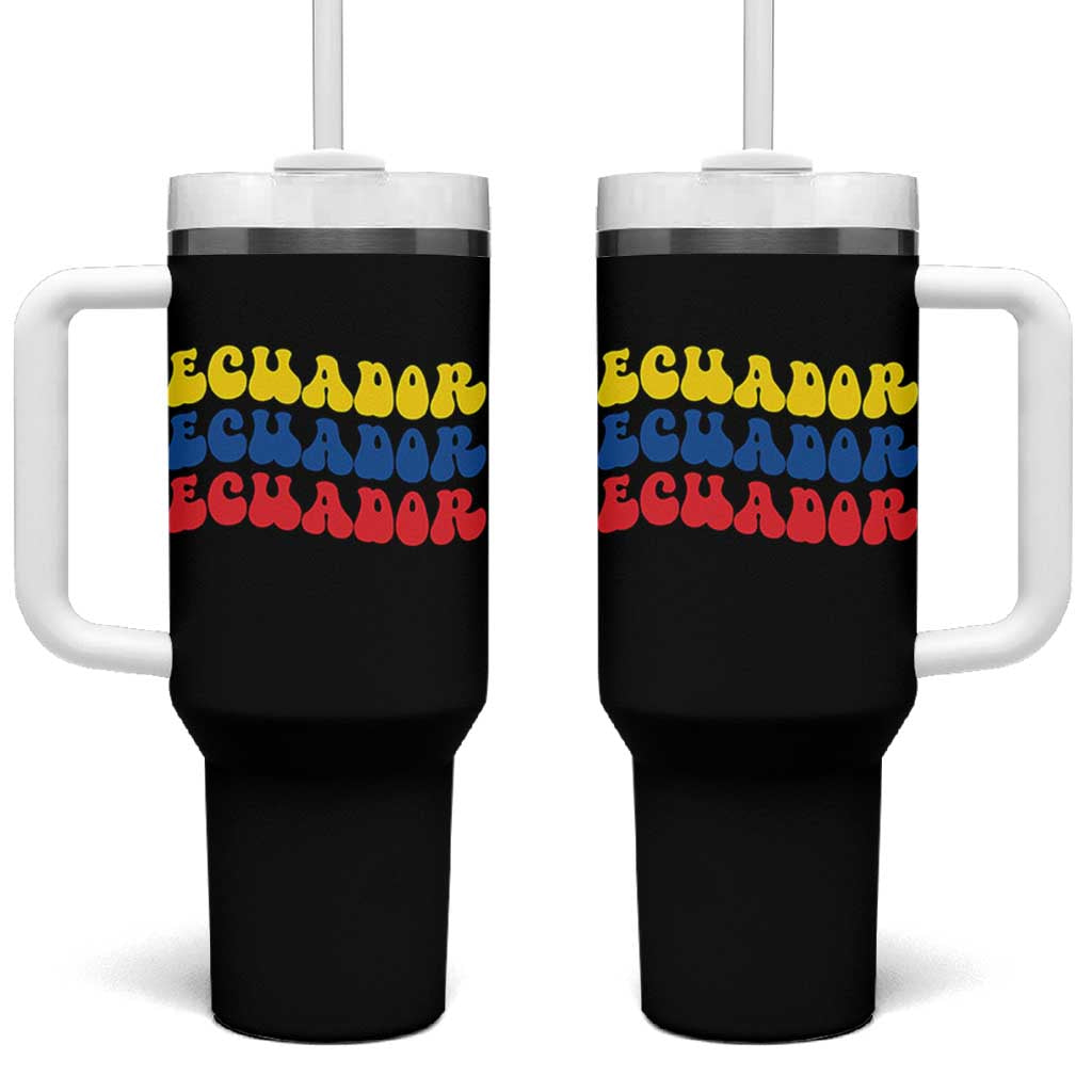 Retro Groovy Ecuador Tumbler With Handle Proud Ecuadorian Heritage
