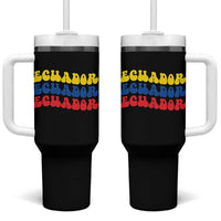 Retro Groovy Ecuador Tumbler With Handle Proud Ecuadorian Heritage