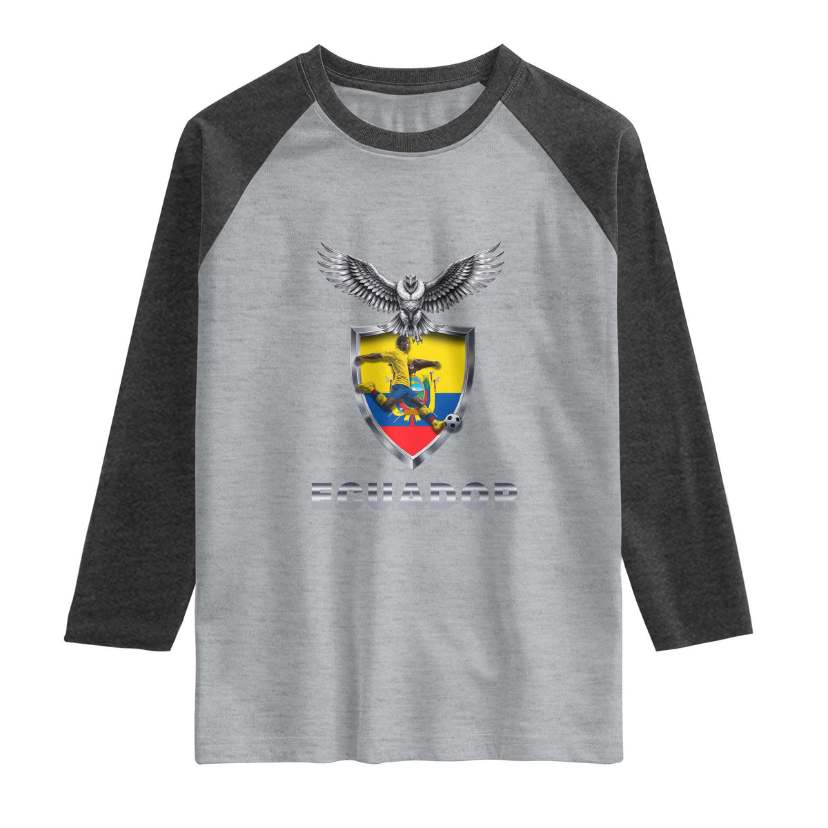Ecuador Soccer Lover Raglan Shirt Proud Ecuadorian Game Day Gift