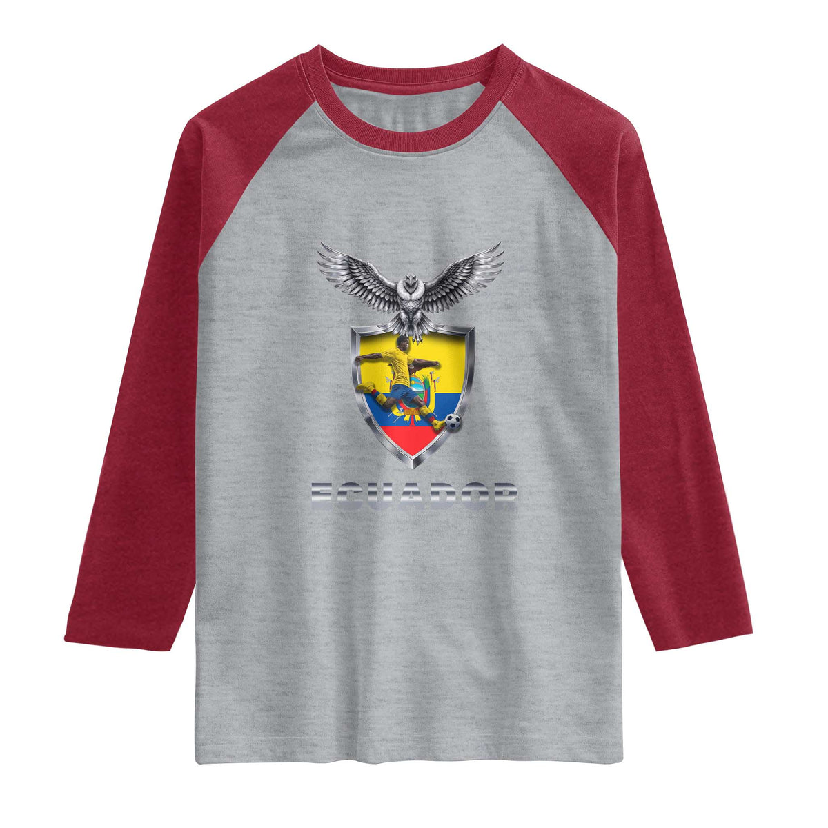 Ecuador Soccer Lover Raglan Shirt Proud Ecuadorian Game Day Gift