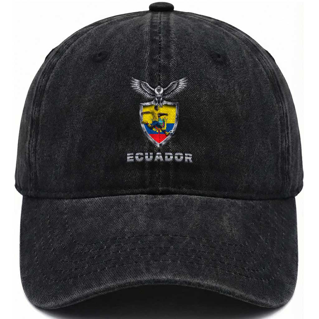 Ecuador Soccer Lover Washed Cotton Baseball Cap Proud Ecuadorian Game Day Gift