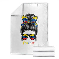 Ecuador Soccer Throw Blanket Chica Ecuatoriana Pride Game Day Gift