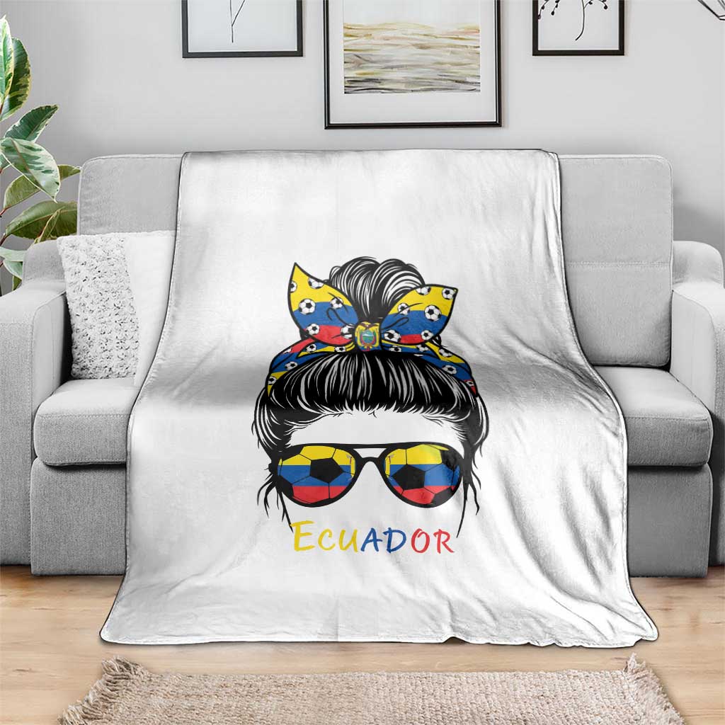 Ecuador Soccer Throw Blanket Chica Ecuatoriana Pride Game Day Gift