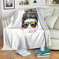 Ecuador Soccer Throw Blanket Chica Ecuatoriana Pride Game Day Gift
