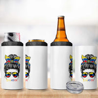 Ecuador Soccer 4 in 1 Can Cooler Tumbler Chica Ecuatoriana Pride Game Day Gift