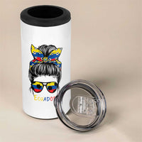 Ecuador Soccer 4 in 1 Can Cooler Tumbler Chica Ecuatoriana Pride Game Day Gift