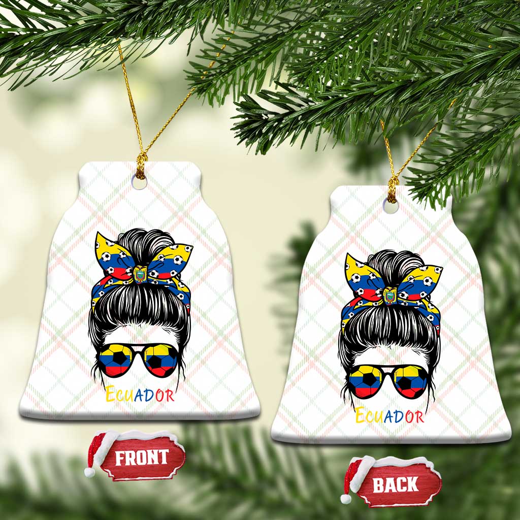Ecuador Soccer Ceramic Ornament Chica Ecuatoriana Pride Game Day Gift
