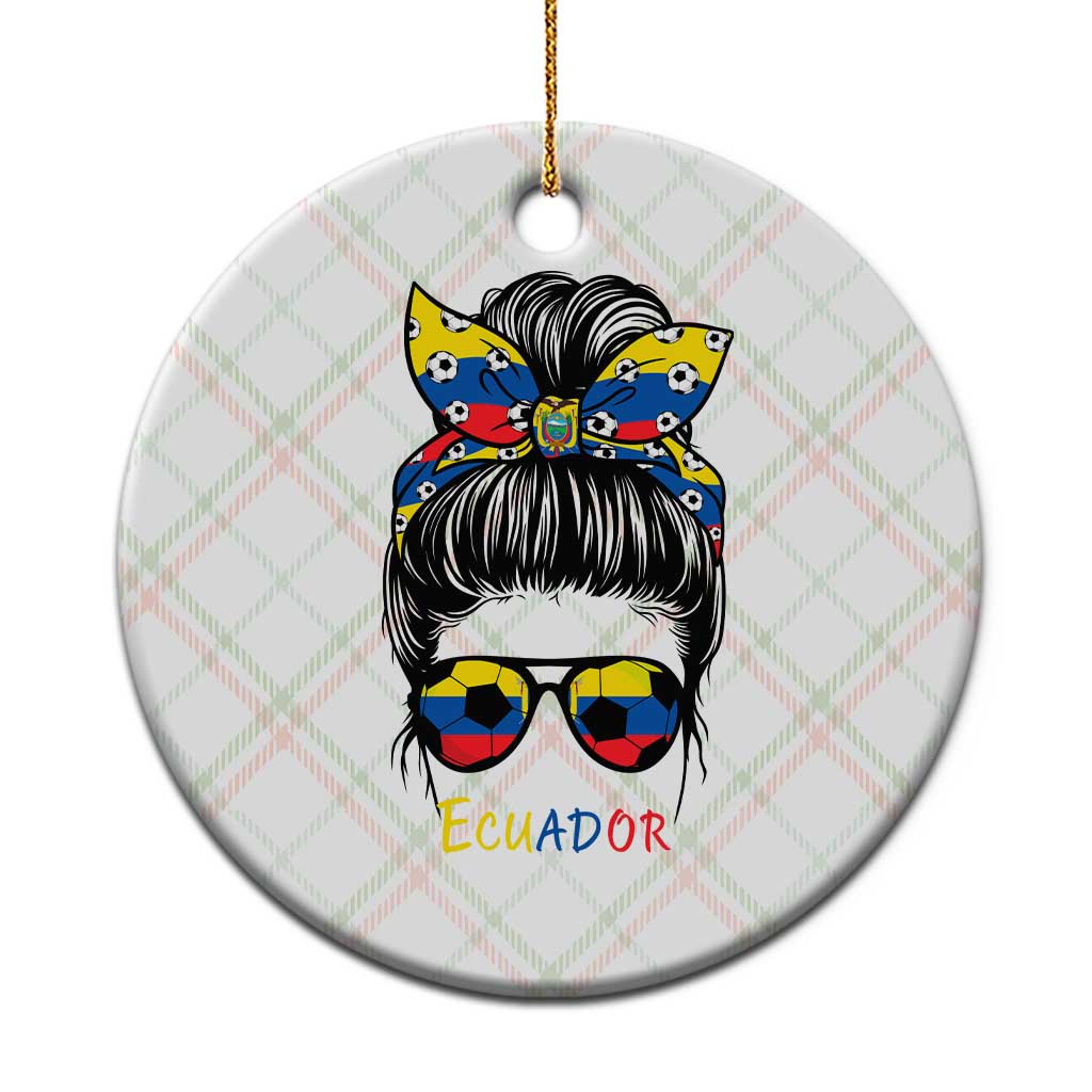 Ecuador Soccer Ceramic Ornament Chica Ecuatoriana Pride Game Day Gift