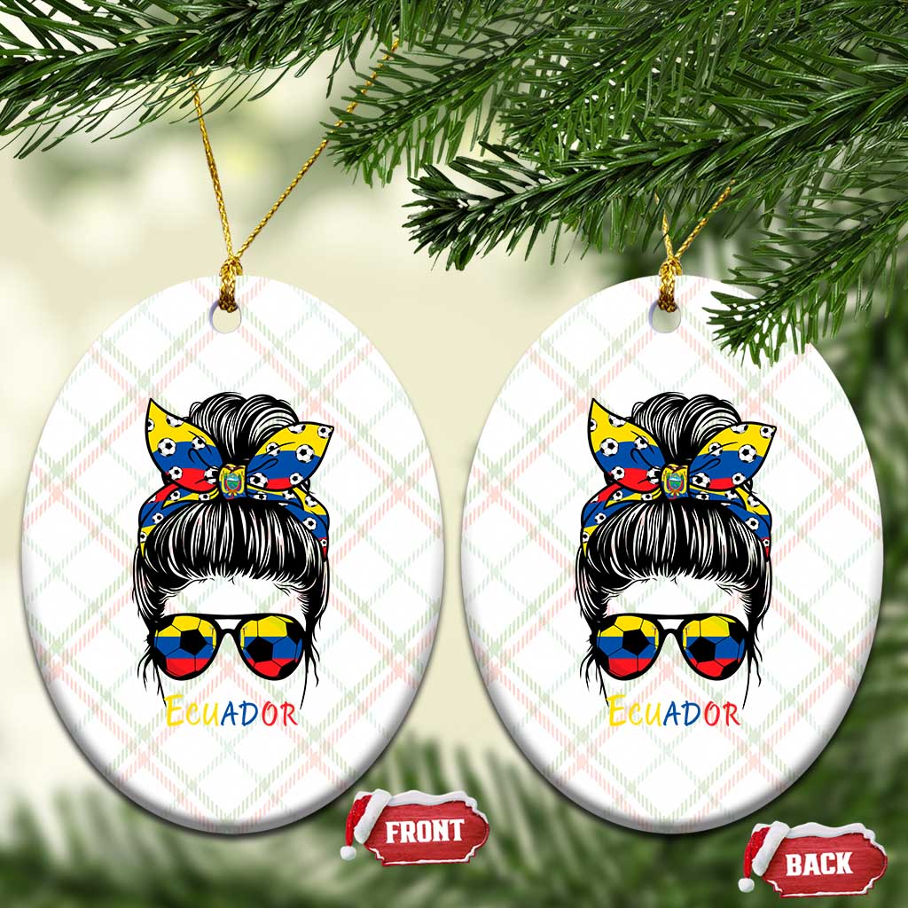 Ecuador Soccer Ceramic Ornament Chica Ecuatoriana Pride Game Day Gift