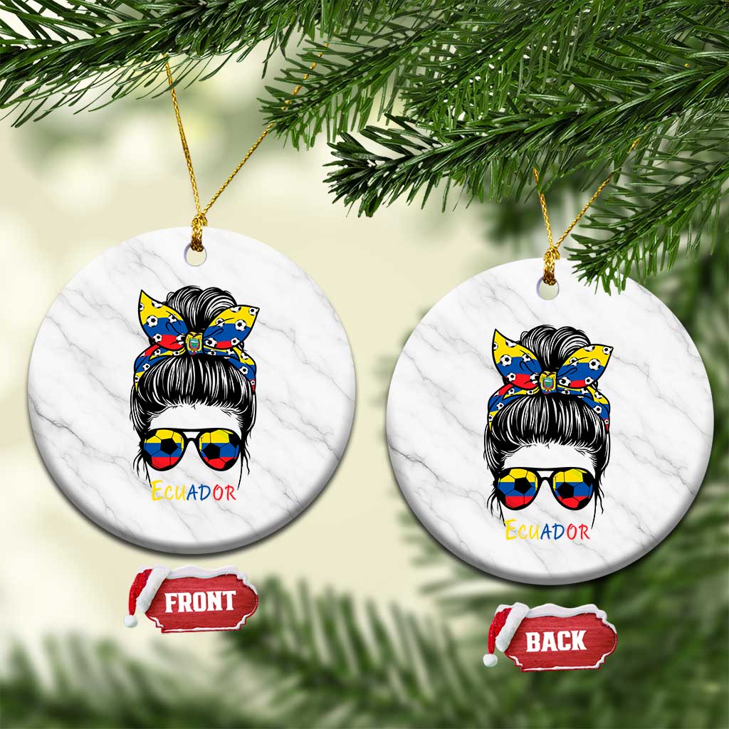 Ecuador Soccer Ceramic Ornament Chica Ecuatoriana Pride Game Day Gift