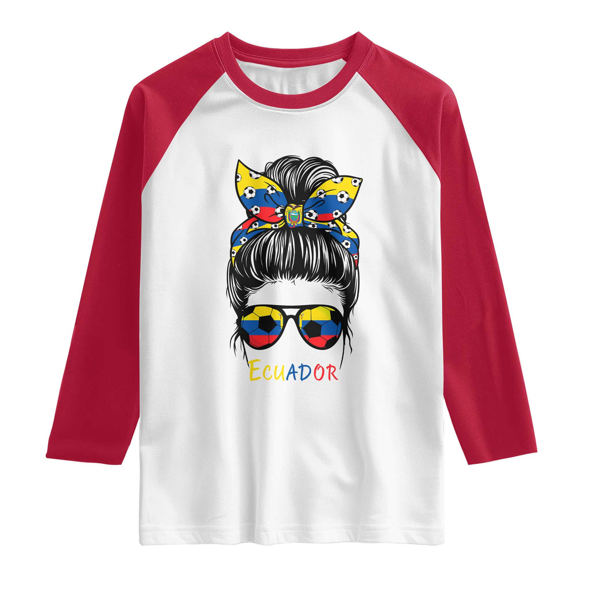 Ecuador Soccer Raglan Shirt Chica Ecuatoriana Pride Game Day Gift
