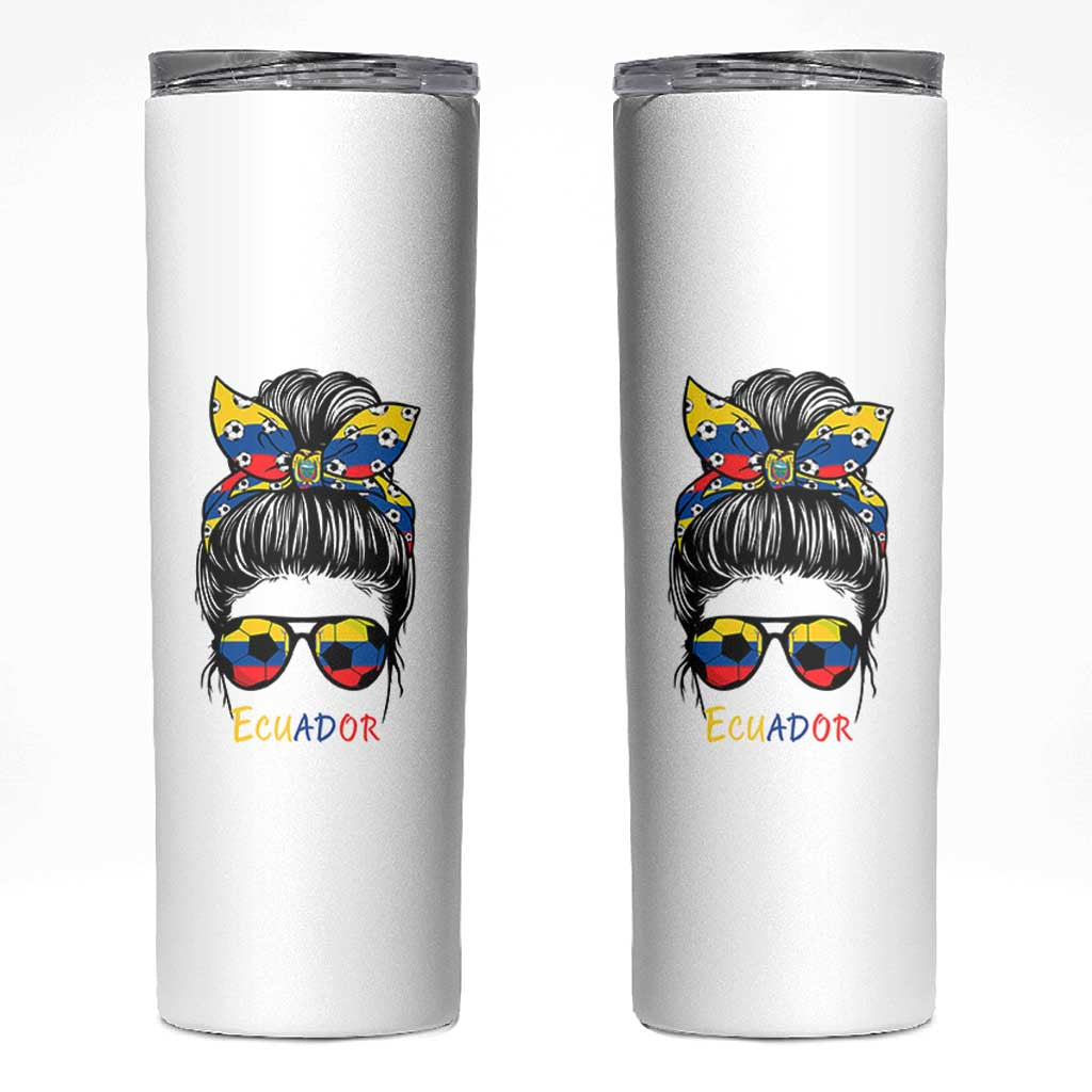 Ecuador Soccer Skinny Tumbler Chica Ecuatoriana Pride Game Day Gift