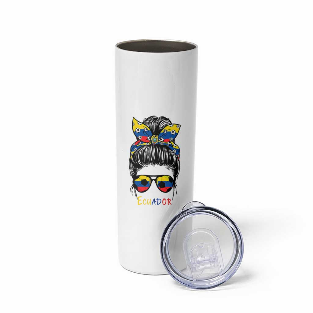 Ecuador Soccer Skinny Tumbler Chica Ecuatoriana Pride Game Day Gift
