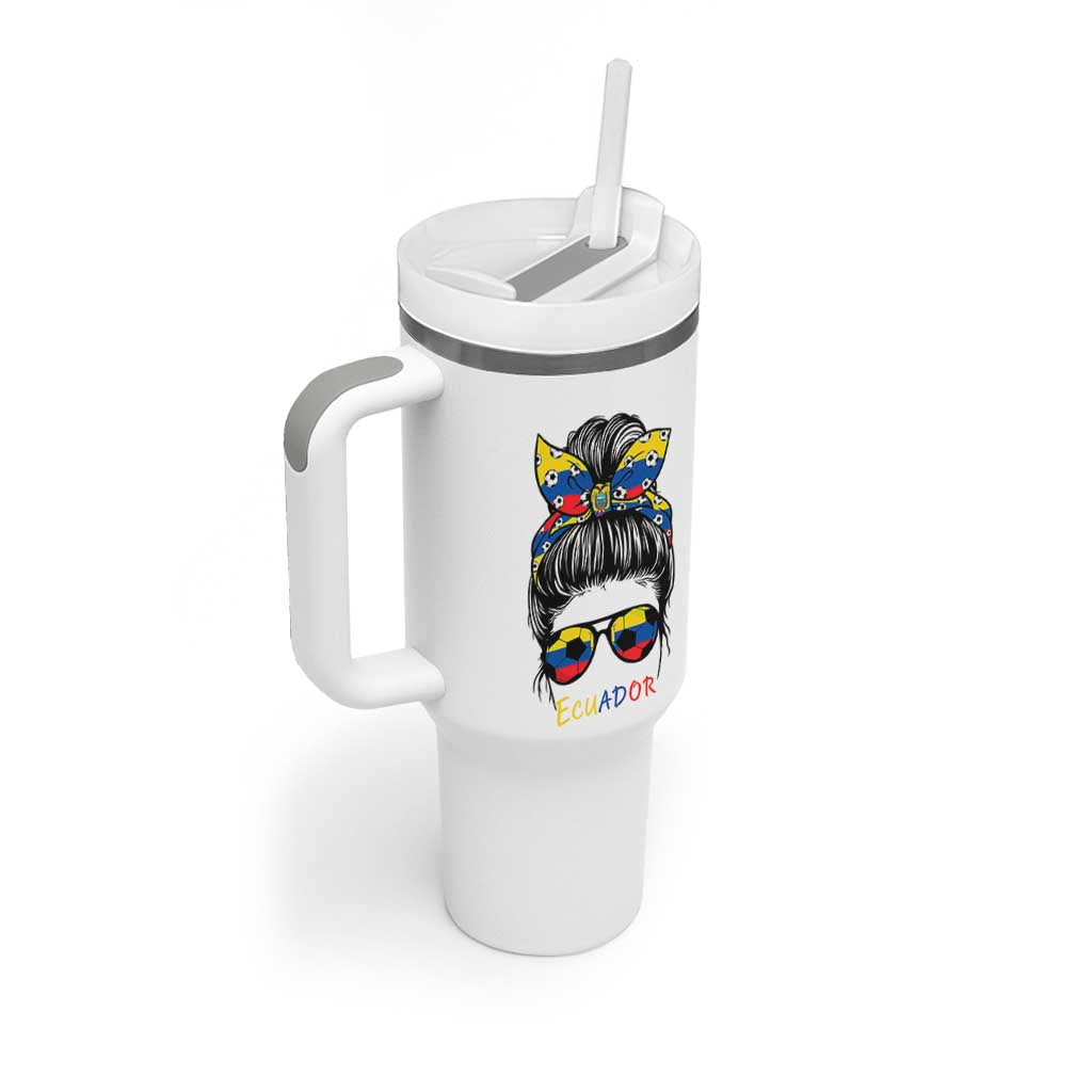 Ecuador Soccer Tumbler With Handle Chica Ecuatoriana Pride Game Day Gift