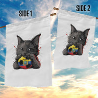 Ecuador Black Cat Soccer Game Day Garden Flag Cat Lover Gift