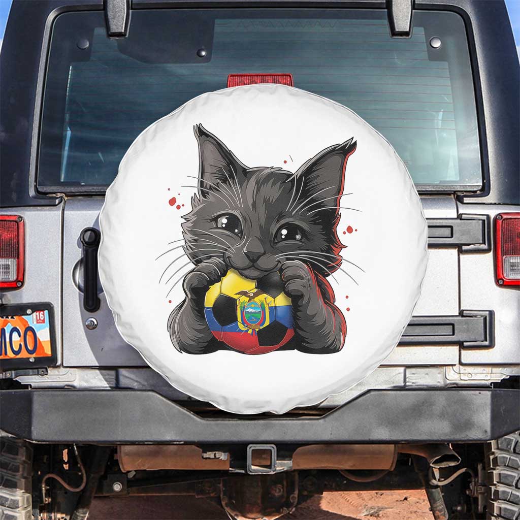 Ecuador Black Cat Soccer Game Day Spare Tire Cover Cat Lover Gift
