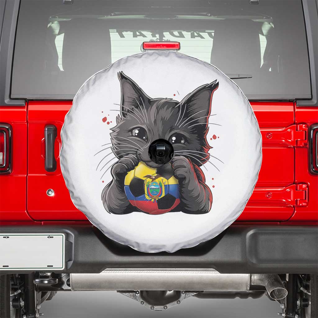 Ecuador Black Cat Soccer Game Day Spare Tire Cover Cat Lover Gift