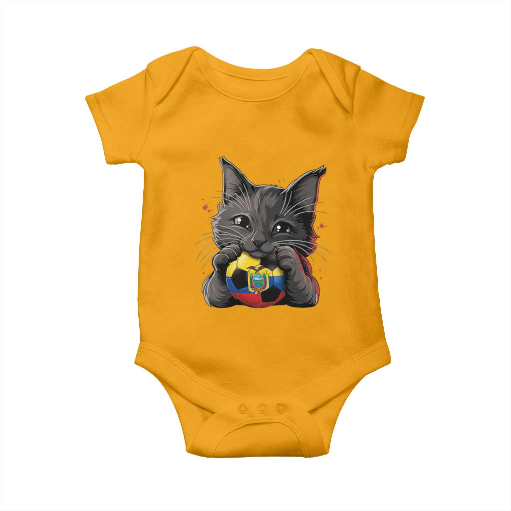 Ecuador Black Cat Soccer Game Day Baby Onesie Cat Lover Gift