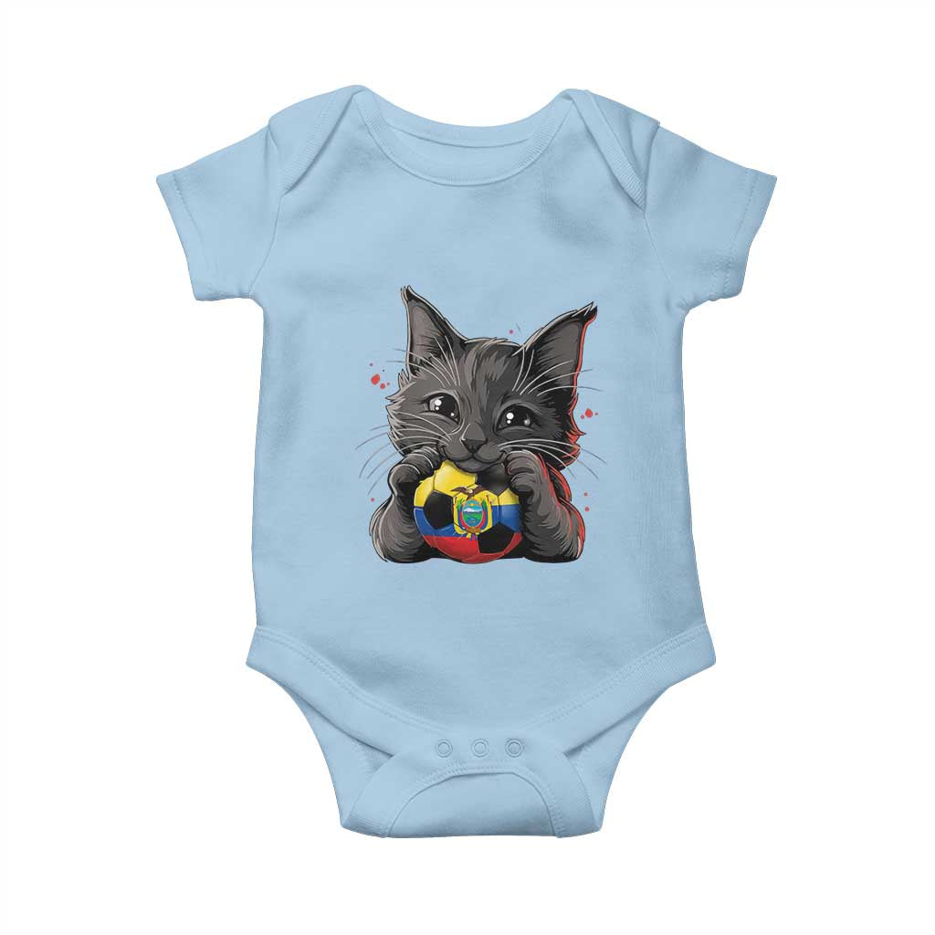 Ecuador Black Cat Soccer Game Day Baby Onesie Cat Lover Gift