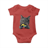 Ecuador Black Cat Soccer Game Day Baby Onesie Cat Lover Gift