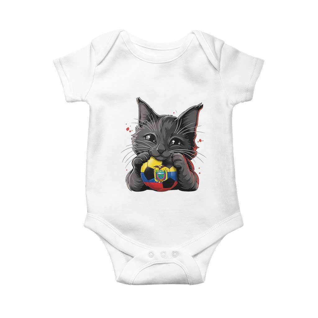 Ecuador Black Cat Soccer Game Day Baby Onesie Cat Lover Gift