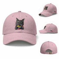 Ecuador Black Cat Soccer Game Day Baseball Cap Cat Lover Gift