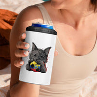 Ecuador Black Cat Soccer Game Day 4 in 1 Can Cooler Tumbler Cat Lover Gift