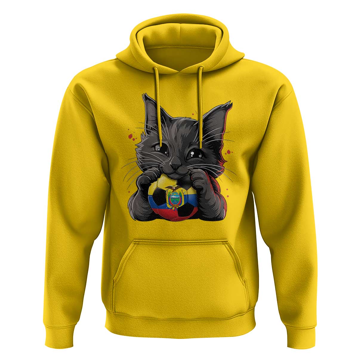 Ecuador Black Cat Soccer Game Day Hoodie Cat Lover Gift