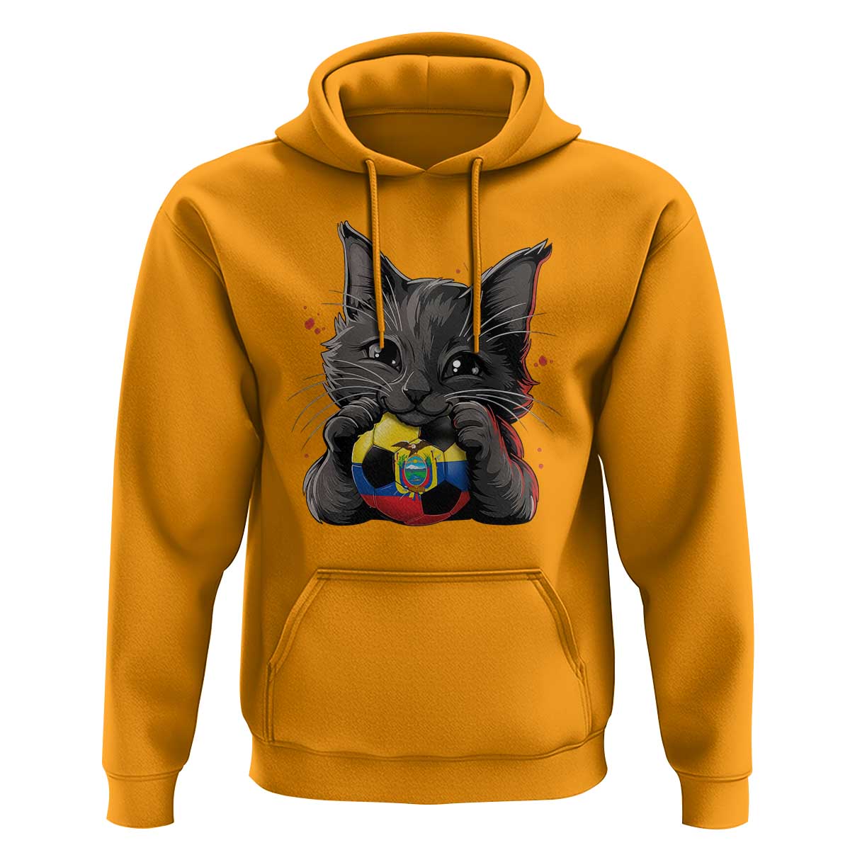 Ecuador Black Cat Soccer Game Day Hoodie Cat Lover Gift