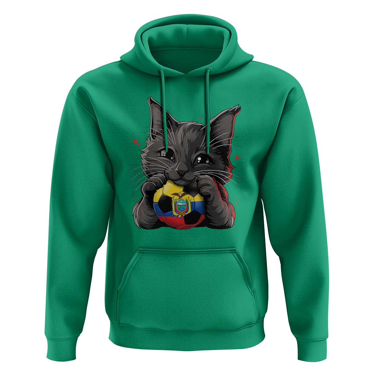 Ecuador Black Cat Soccer Game Day Hoodie Cat Lover Gift