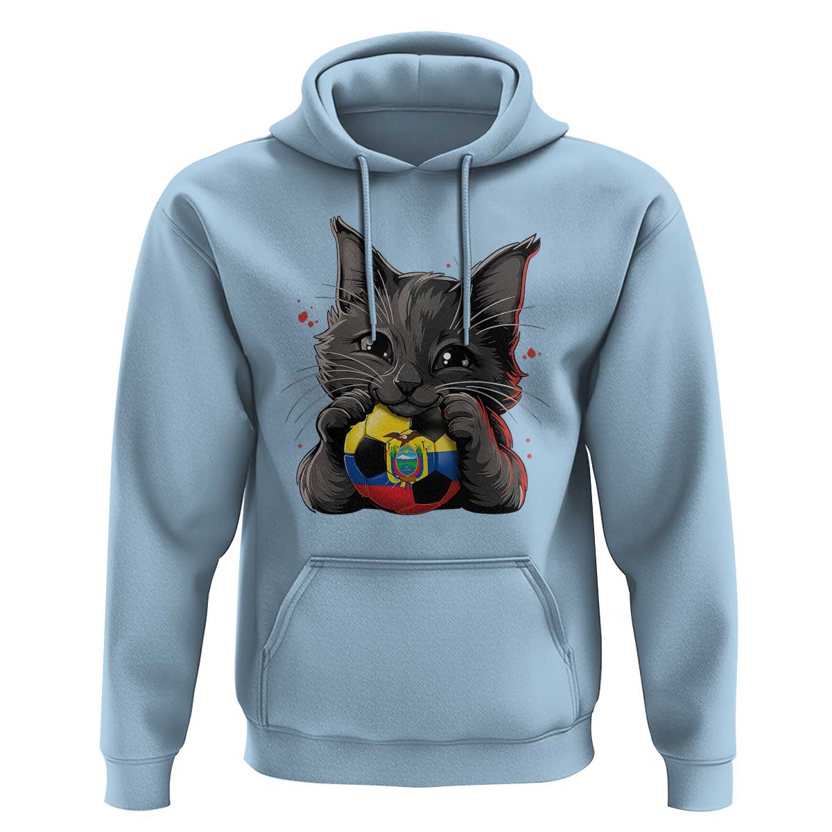 Ecuador Black Cat Soccer Game Day Hoodie Cat Lover Gift