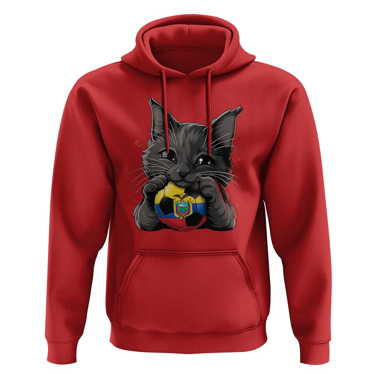 Ecuador Black Cat Soccer Game Day Hoodie Cat Lover Gift