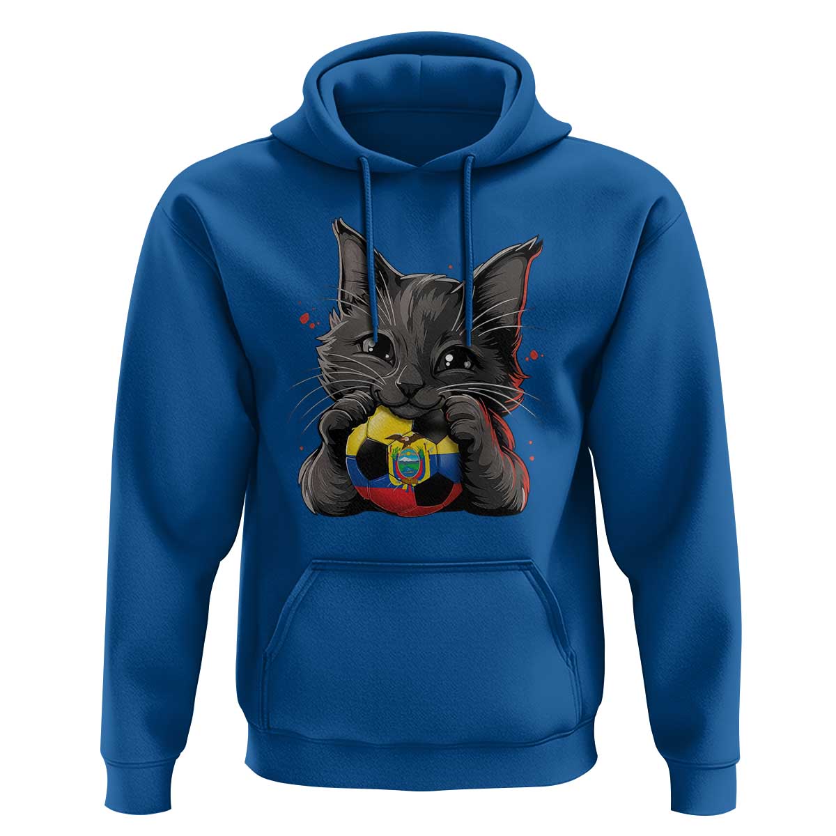 Ecuador Black Cat Soccer Game Day Hoodie Cat Lover Gift