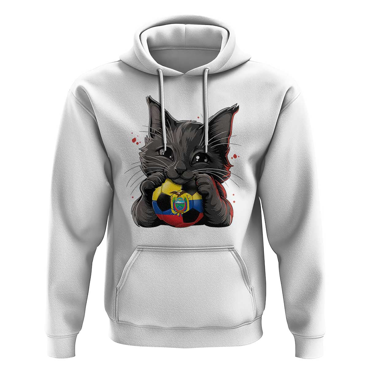 Ecuador Black Cat Soccer Game Day Hoodie Cat Lover Gift