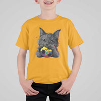 Ecuador Black Cat Soccer Game Day T Shirt For Kid Cat Lover Gift