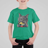 Ecuador Black Cat Soccer Game Day T Shirt For Kid Cat Lover Gift