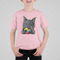 Ecuador Black Cat Soccer Game Day T Shirt For Kid Cat Lover Gift