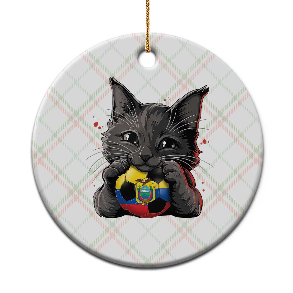 Ecuador Black Cat Soccer Game Day Ceramic Ornament Cat Lover Gift