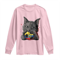 Ecuador Black Cat Soccer Game Day Long Sleeve Shirt Cat Lover Gift