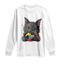Ecuador Black Cat Soccer Game Day Long Sleeve Shirt Cat Lover Gift