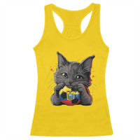 Ecuador Black Cat Soccer Game Day Racerback Tank Top Cat Lover Gift