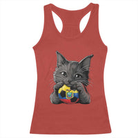 Ecuador Black Cat Soccer Game Day Racerback Tank Top Cat Lover Gift