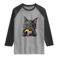 Ecuador Black Cat Soccer Game Day Raglan Shirt Cat Lover Gift